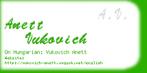 anett vukovich business card